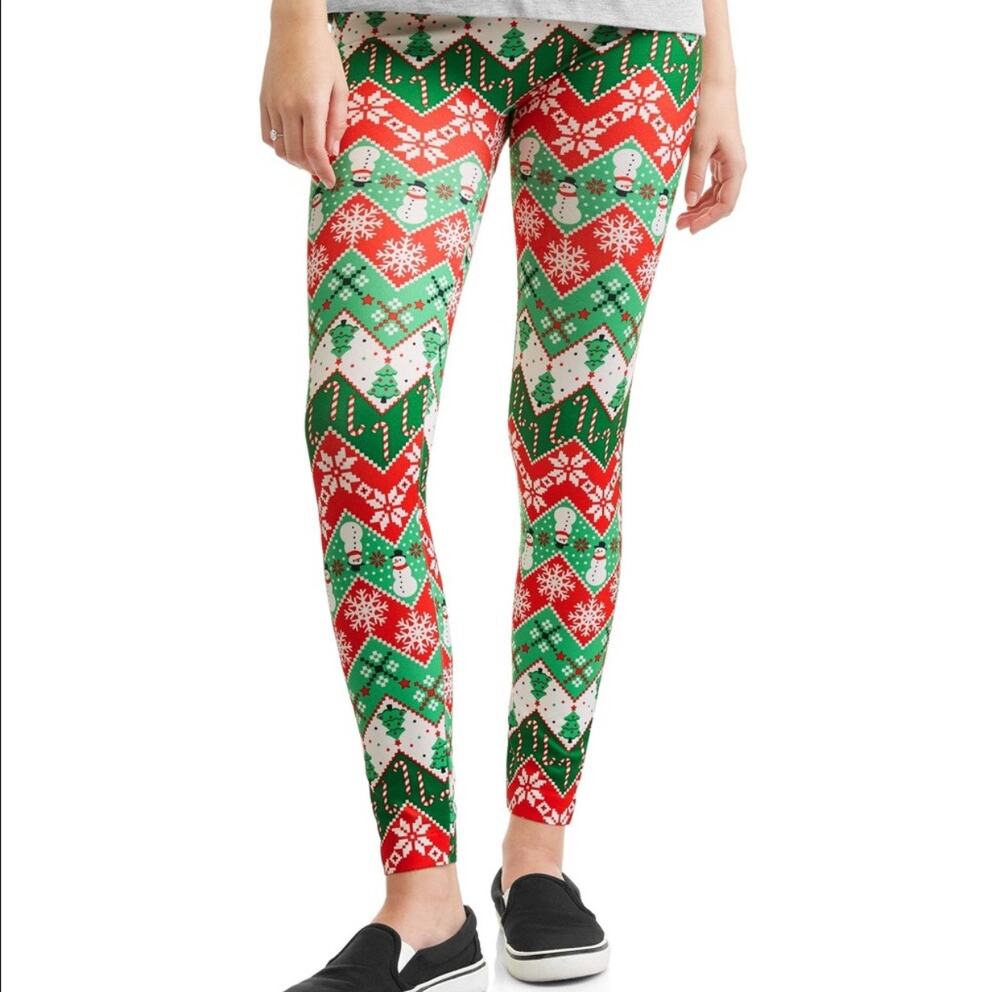 NO BOUNDARIES • Red + Green Festive Christmas Holiday Leggings
